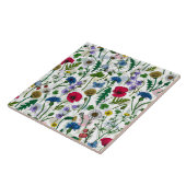 Carreau Fleurs sauvages sur blanc cassé (Côté)