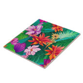 Carreau Fleurs tropicales colorées Motif (Côté)