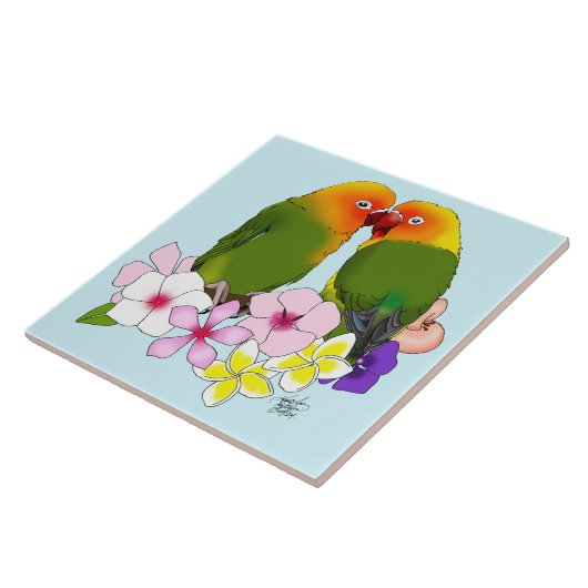 Carreau Fleurs tropicales Inséparables (Côté)