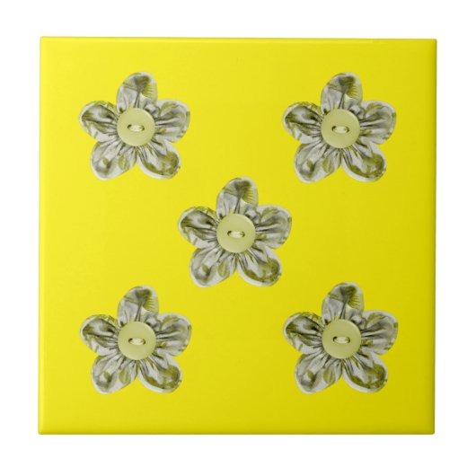 Carreau Fleurs vert olive pour la cuisine (Devant)