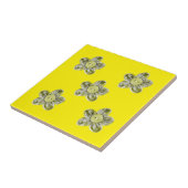 Carreau Fleurs vert olive pour la cuisine (Côté)