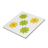 Carreau Fleurs vertes et oranges printanières pour décorat (Côté)