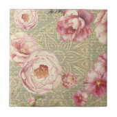 Carreau Fleurs Vintages Antiques & Pétales Sur Papier Dama (Devant)