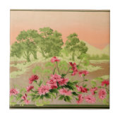 Carreau Fleurs vintages et collines Paysage Frieze frontiè (Devant)