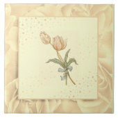 Carreau Fleurs vintages rose vif, vert et jaune (Devant)