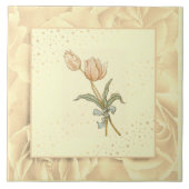 Carreau Fleurs vintages rose vif, vert et jaune (Devant)