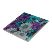 Carreau Fleurs violettes et bleues (Côté)