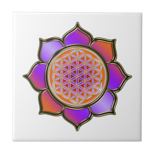 Carreau FLEUVE DE VIE - LOTUS violet (Devant)