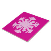 Carreau Flocon de neige Ikat - Fuchsia et rose glace (Côté)