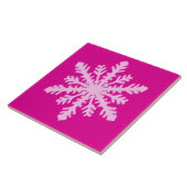 Carreau Flocon de neige Ikat - Fuchsia et rose glace (Côté)