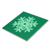 Carreau Flocon de neige Ikat - Vert pin et menthe (Côté)