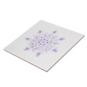 Carreau flocon de neige violet clair et coeur étincelant (Côté)