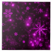 Carreau Flocons de neige avec fond violet (Devant)