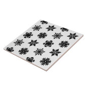 Carreau Flocons de neige Ikat - Blanc et noir (Côté)