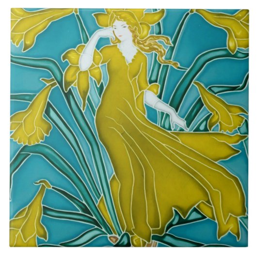 Carreau Flora Art Nouveau de Walter Crane (Devant)
