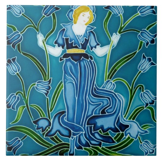 Carreau Flora Art Nouveau de Walter Crane (Devant)