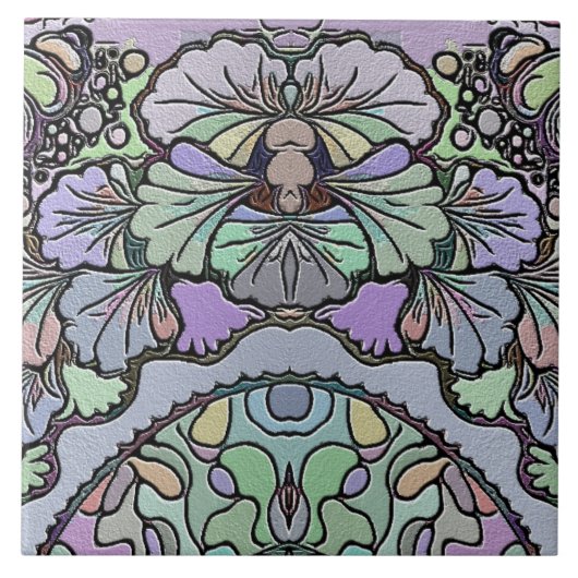 Carreau Floral abstrait pansement motif en mosaïque (Devant)