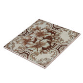 Carreau Floral Aesthetic Victorian Brown Beige Cream Repro (Côté)