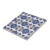 Carreau Floral blanc, beige et bleu foncé (Côté)