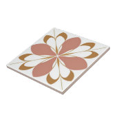 Carreau Floral blanc, brun et rose (Côté)