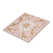 Carreau Floral blanc, doré et rose (Côté)