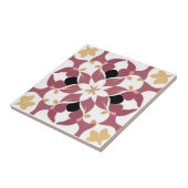 Carreau Floral blanc, jaune et rose foncé (Côté)