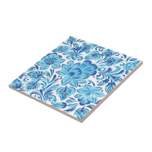 Carreau Floral bleu (Côté)