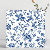 Carreau Floral bleu Art Vintage français