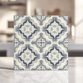 Carreau Floral bleu et blanc doux marocain