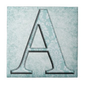 Carreau Floral bleu Imprimer Un monogramme initiales Cadea (Devant)