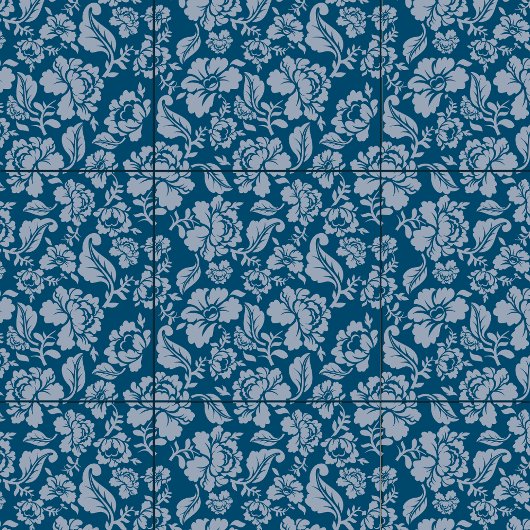 Carreau Floral Botanique Motif Bleu Blanc Maison Vie