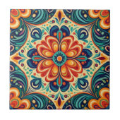 Carreau Floral de fusion moderne mexicain espagnol (Devant)