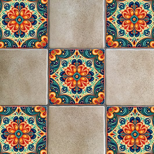 Carreau Floral de fusion moderne mexicain espagnol