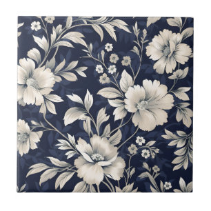 Carreau Floral en bleu
