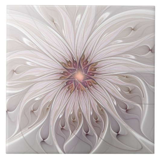 Carreau Floral Fantasy, Abstract Modern Pastel Flower (Devant)