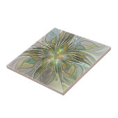 Carreau Floral Fantasy Modern Fractal Art Flower With Gold (Côté)