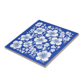 Carreau Floral Fleurs de cerisier Motif bleu (Côté)