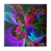 Carreau Floral moderne Art Abstrait Rouge Bleu Motif #12 (Devant)