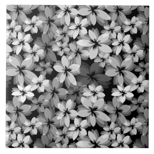 Carreau Floral noir et blanc (Devant)