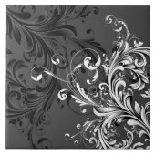 Carreau Floral noir et blanc (Devant)