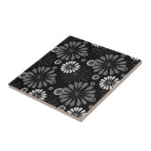 Carreau Floral noir et blanc rétro (Côté)