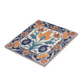 Carreau Floral Orné Turc Bleu Orange Vert Fleurs (Côté)