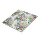 Carreau Floral Palm Aquarelle Botanique Motif tropical (Côté)