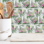 Carreau Floral Palm Aquarelle Botanique Motif tropical