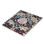 Carreau Floral Pattern Beautiful Flowers Blue Red Green (Côté)