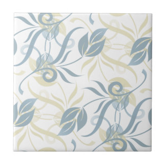 Carreau Floral Pattern in Slate Blue