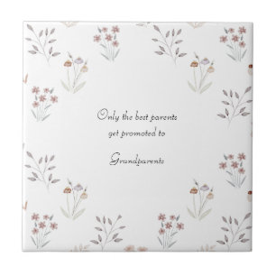 Carreau Floral Pregnancy Announcement Grandparents Te Be