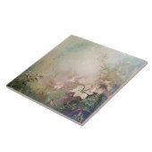 Carreau Floral rose tropical blanc (Côté)