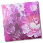Carreau Floral rose violet<br><div class="desc">Ce joli imprimé floral est une excellente toile de fond pour customiser cette impression ! Il est décoré d'un tableau de fleurs roses et violettes. Que vous souhaitiez utiliser ce carrelage comme petit dessous de verre ou trivet pour boire un verre ou une assiette... ou que vous vouliez aller grand...</div>
