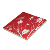 Carreau Floral rouge et blanc moderne (Côté)